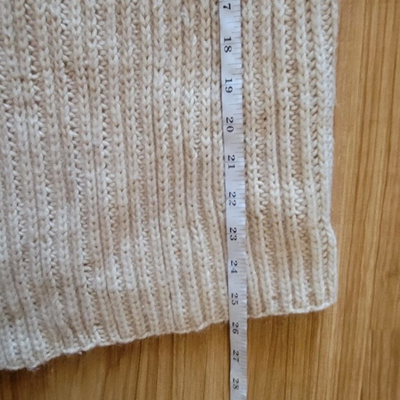 Talbots Sweater Cardigan Top Women Large Beige Tan Wool Knit Open Casual Office - Picture 8 of 12